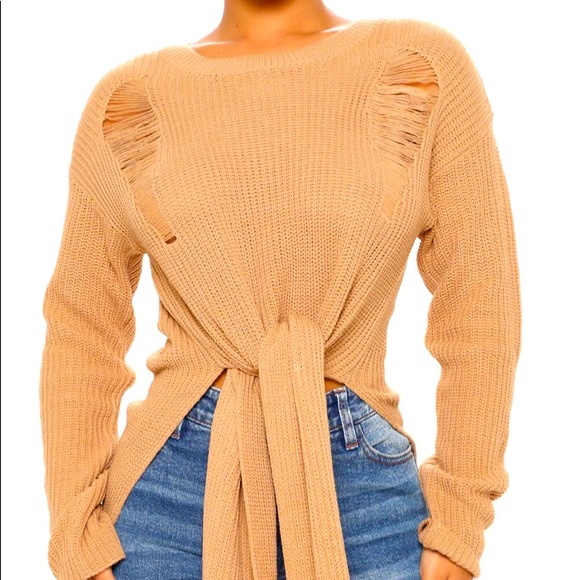 Tie Front Sweater NWT - Picture 2 of 5